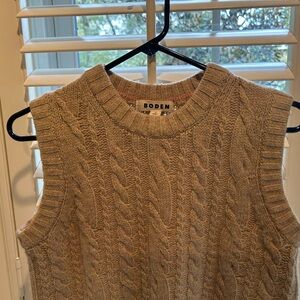 Boden Women's Cable Knit Sweater Vest - Tan Brand new